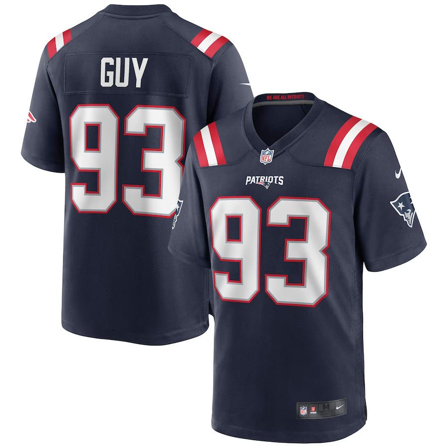 Men New England Patriots #93 Lawrence Guy Nike Navy Game NFL Jersey->new england patriots->NFL Jersey